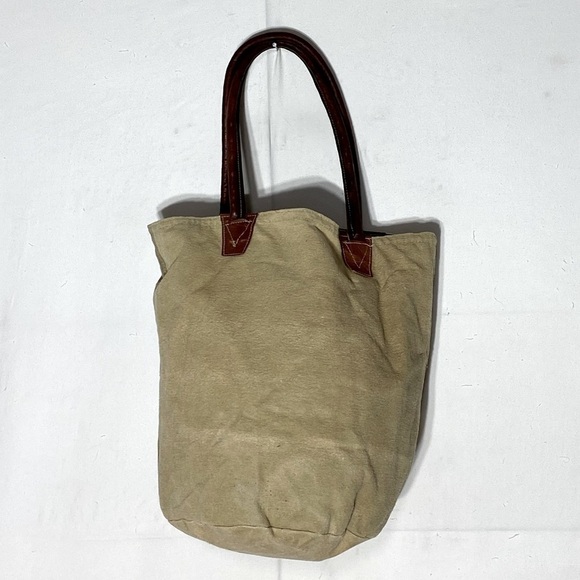 5/$25 Canvas Boho Hobo Bag Tote Shoulder Bag With Leather Straps And Star Design - Picture 2 of 12